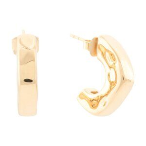 ETRUSCA GIOIELLI Made In Italy 18k Gold Plated Huggie Hoop Earrings